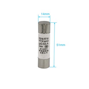 银森RO16熔断器14X51陶瓷保险管R016保险丝RT28 63A500V 63熔芯40