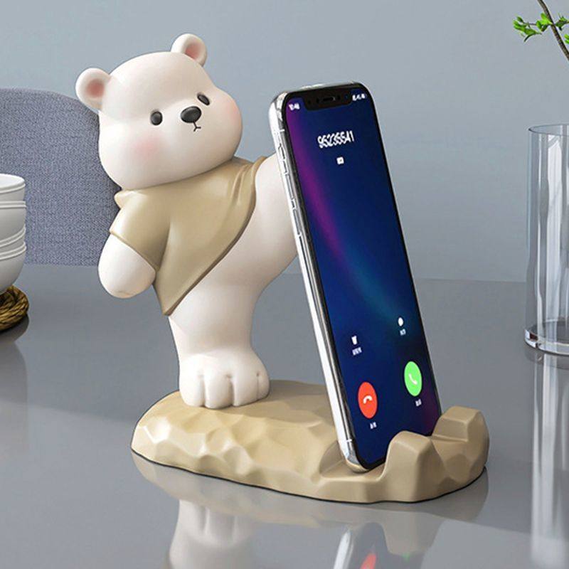 可爱小熊手机支架桌面摆件办公室工位解压治愈系懒人女生礼物,智能设备,智能手表/手环充电支架,淘宝优惠券,粉丝福利购,淘宝优惠卷