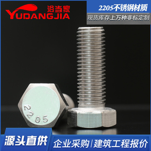 8.8级不锈钢外六角螺丝2205双相不锈钢高强度加长螺栓M6M8M10M12