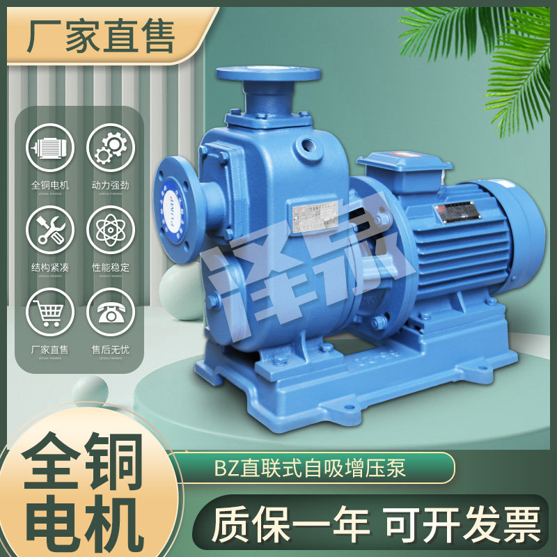 BZ自吸泵三相工业管道泵直联式循环排污泵380V高扬程大流量离心泵