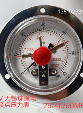 无锡珠峰仪表YXC100III 24V磁敏PLC电接点压力表60MPA液压压滤机