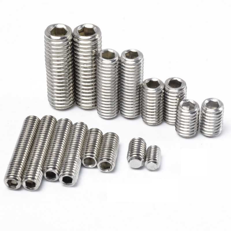 201 304不锈钢内六角平端紧定螺钉 机米顶丝 止付螺丝M5*4 5 6-40