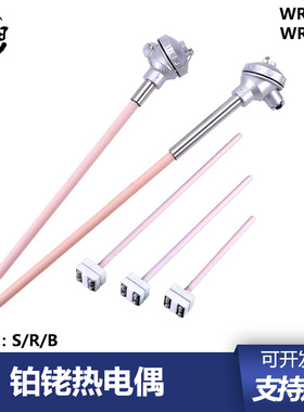热电偶S型铂铑温度传感器WRP-130/1600度刚玉管高温电热偶 B型R型