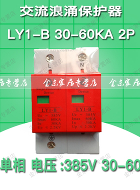 交流浪涌保护器2/3P/4P 30-60/100KA家用二级工业防雷避雷器385V