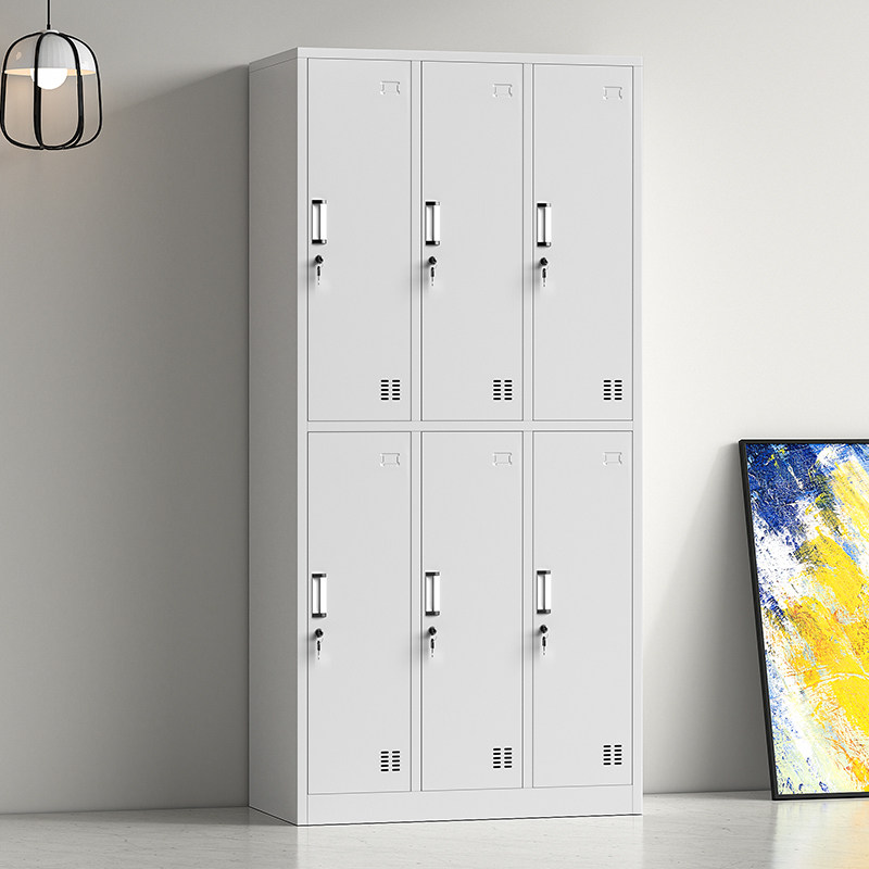 钢制六门更衣柜子铁皮储物柜带锁4门6门浴室换衣柜员工宿舍存包柜