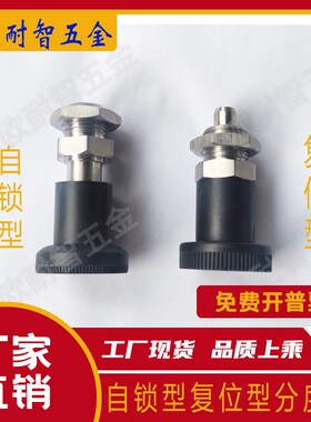 分度销旋钮柱塞弹簧销定位柱GN607 GN607.1 Halder短螺纹 M12M16