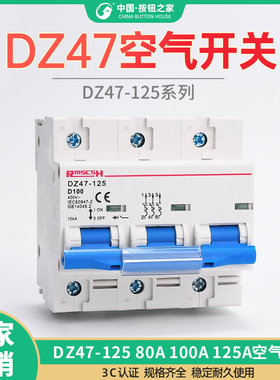 1P空开DZ47-125大功率2P小型3P断路器80A安100A 125A空气开关4P
