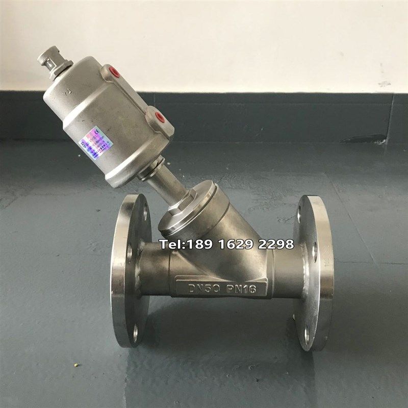 气动法兰角座阀DN50高温气体蒸汽不锈钢Y型316L单作用截止阀Y641F,农用物资,苗木固定器/支撑器,淘宝优惠券,粉丝福利购,淘宝优惠卷