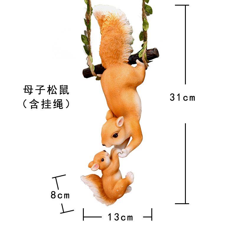 花园创意仿真动物松鼠兔子树脂摆件挂件花园花盆园林DIY装饰