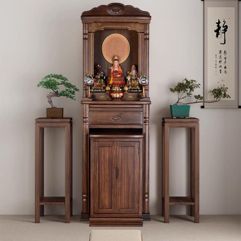 实木佛龛神台供桌乌金木佛龛柜家用神龛财神柜子佛台菩萨供奉柜