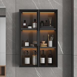 轻奢浴室吊柜化妆室实木储物柜镜子边柜窄柜挂墙式马桶上方收纳层