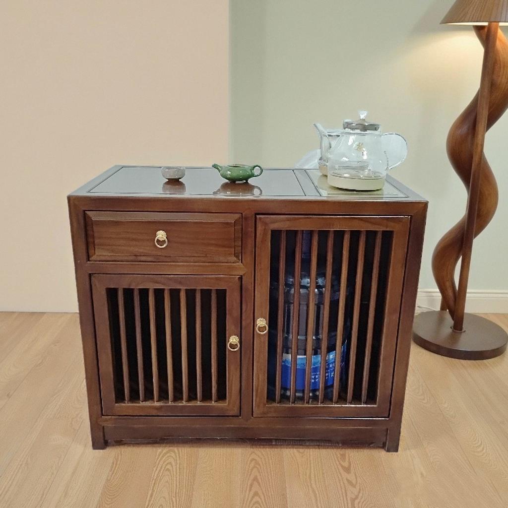 榆木实木茶水柜客厅阳台泡茶台餐边柜置物柜茶室办公室边柜储物柜