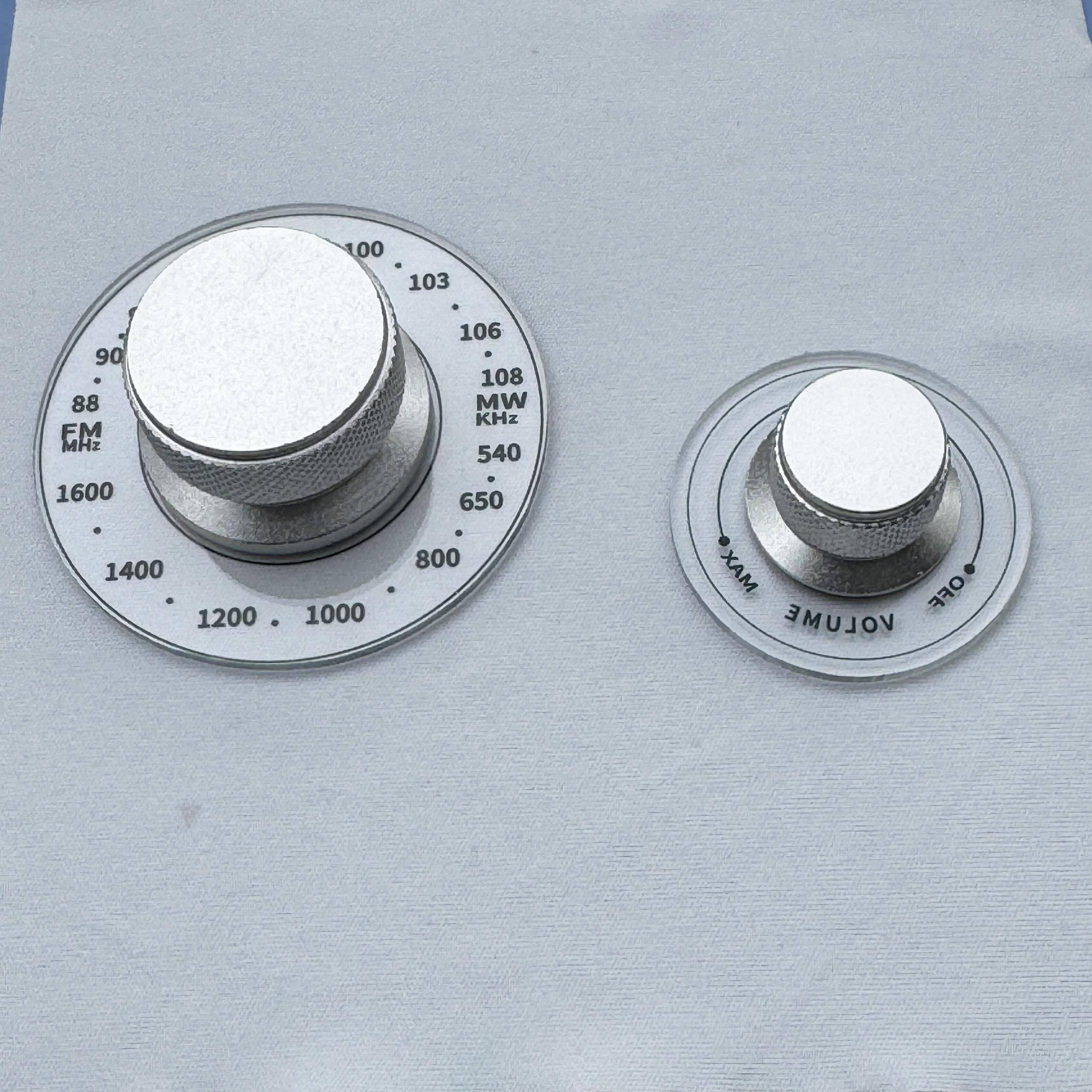 调频中波FM/AM频率音量开关刻度盘透明亚克力DIY矿石收音机配件