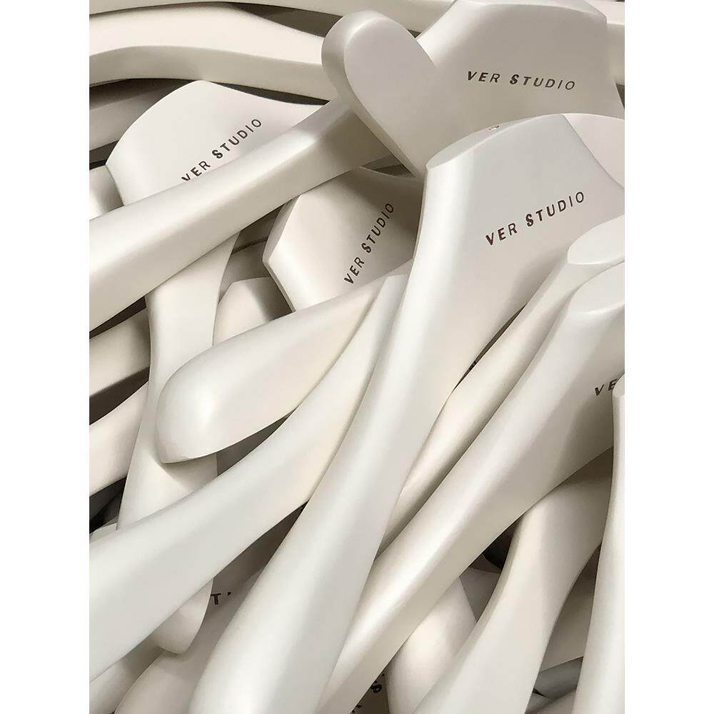 衣架服装店专用女装实木高级米白婚纱衣撑奶白色裤架防滑定制LOGO