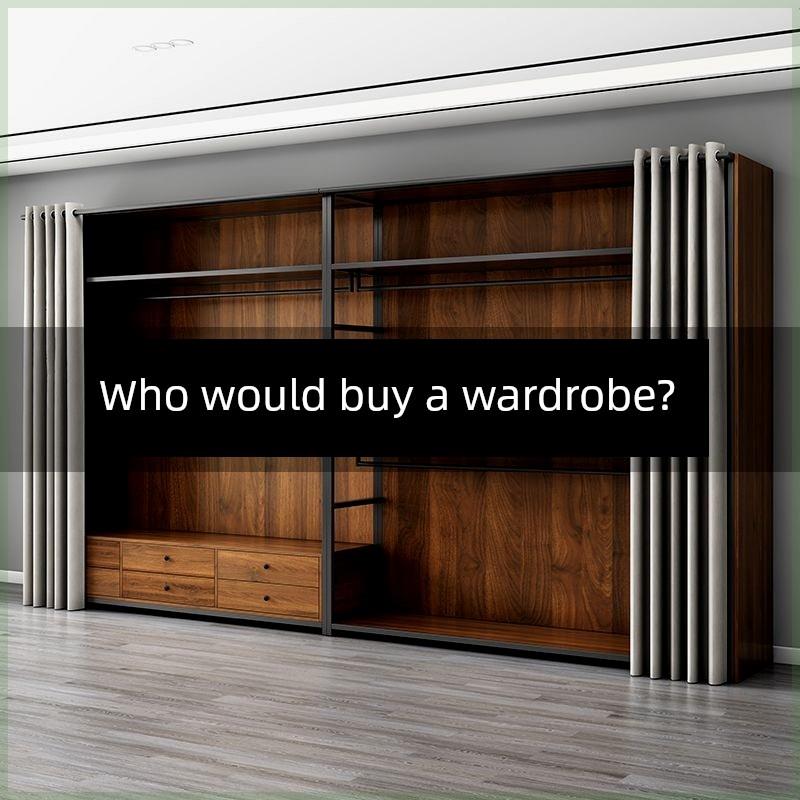 步入衣帽间老树组合衣架落地式卧室衣架金属架带窗帘的开放式衣柜