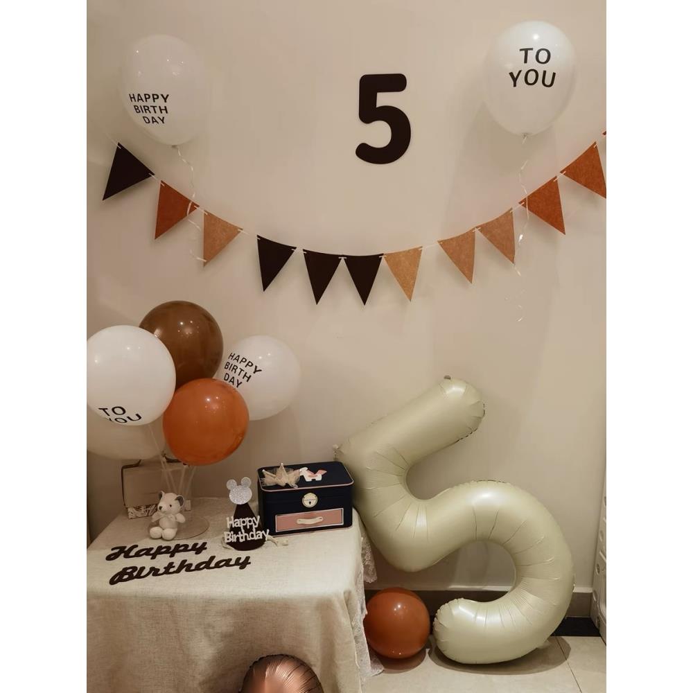 心形气球数字套餐网红儿童周岁生日拍照道具派对装扮场景布置拉旗