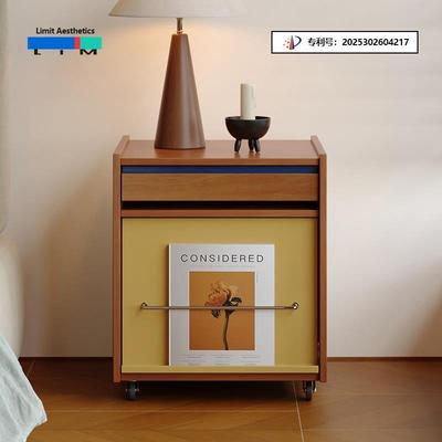 LIM界限中古风床头柜复古双层床边柜拼色撞色储物小柜子烤漆定制Z