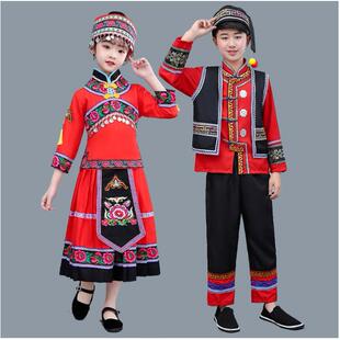 儿童阿昌族民族服装舞蹈服土族表演服装幼儿园合唱阿昌族舞台演出