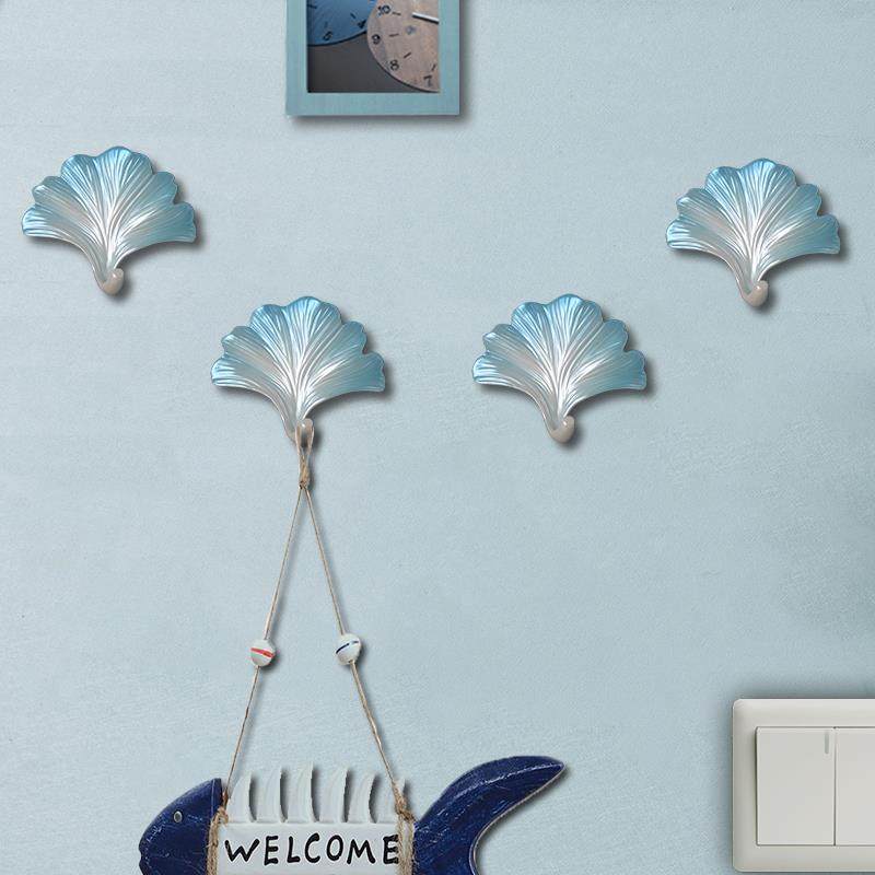 创意高级感银杏叶挂钩进门口玄关钥匙收纳挂架置物架客厅墙壁装饰