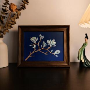 玉兰花螺钿画 画非遗手工diy材料包暖场团建送朋友礼物摆件装饰画