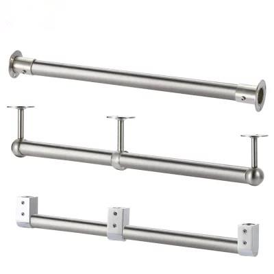 衣通吊座固定配件304不锈钢管法兰座衣杆底座圆管托衣柜挂衣杆托