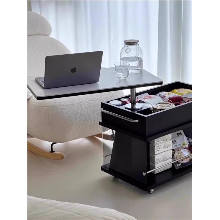 岩板边几沙发边柜轻奢高级实木升降茶几可折叠家用小户型茶桌边几