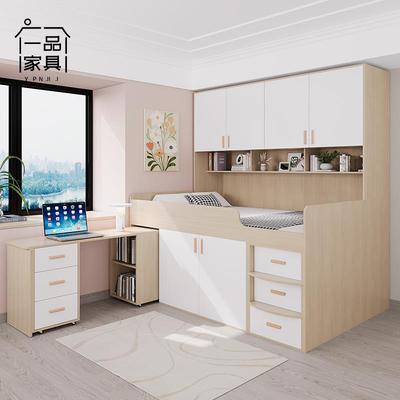 半高床衣柜一体高箱床收纳储物榻榻米床书桌单人床小户型定制尺寸