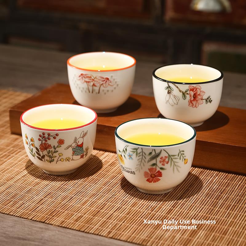 陶瓷茶杯家用口杯大、中、小师傅杯茶杯酒杯功夫茶具杯水杯瓷杯