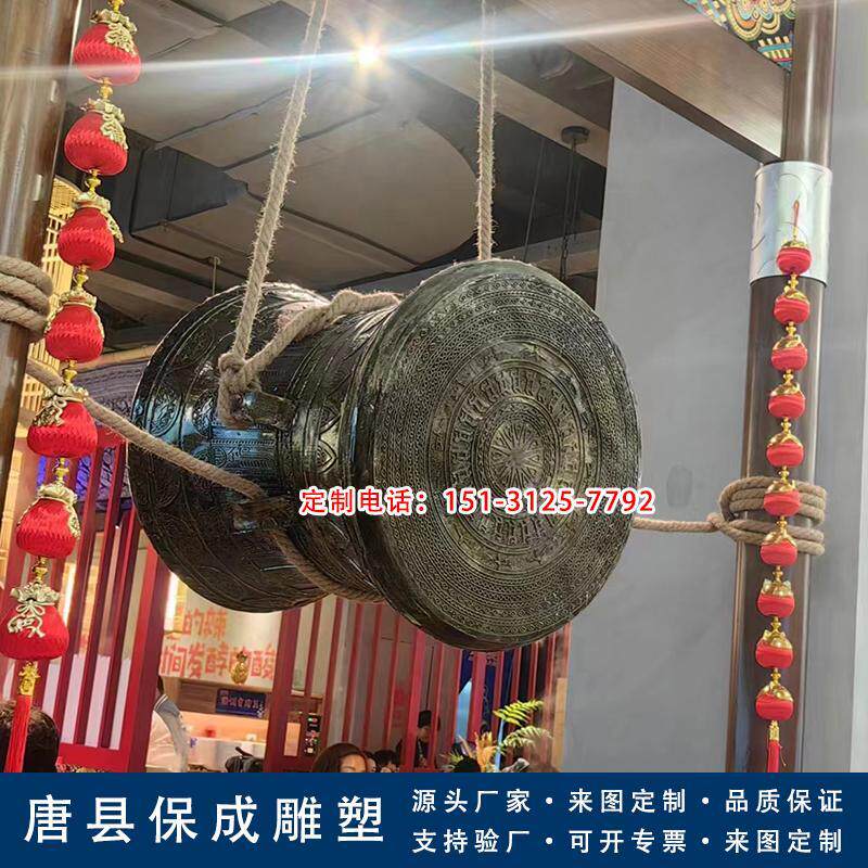 定制大型云南广西壮族铜鼓广场企业牛头鼓青铜鼓腰鼓鼓面摆件厂家