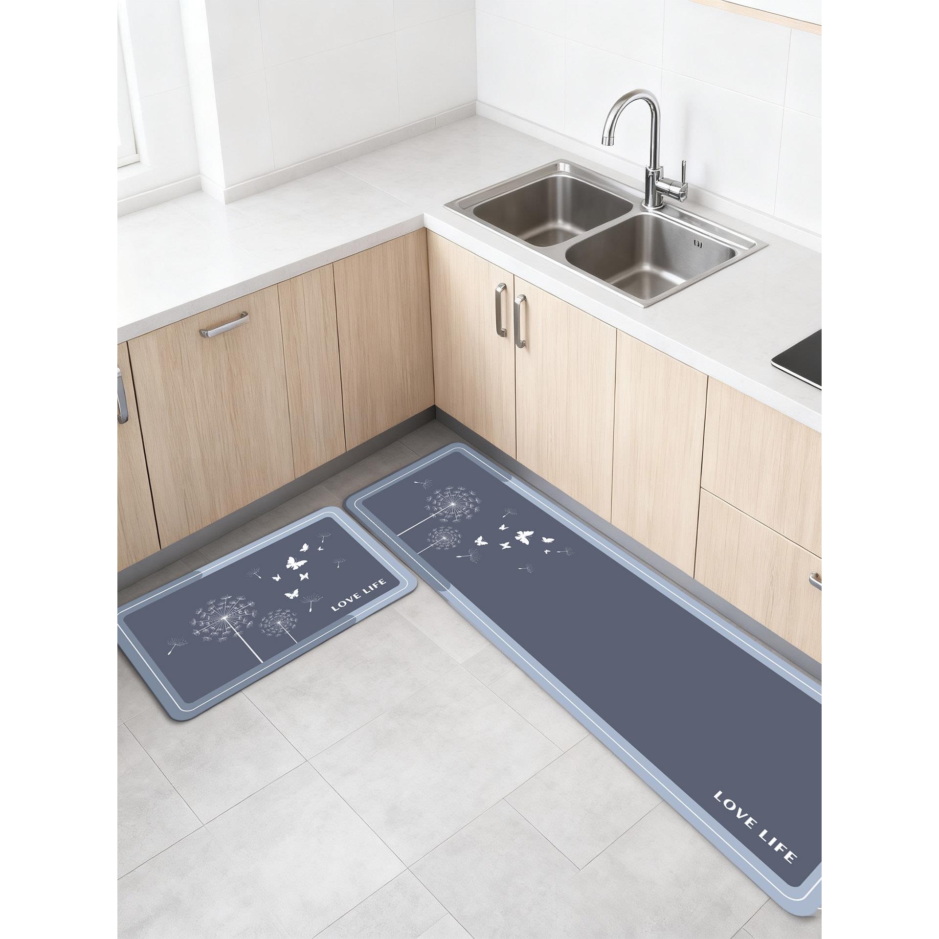 厨房专用地垫硅藻泥吸水吸油防滑门口脚垫现代简约风地毯垫可裁剪