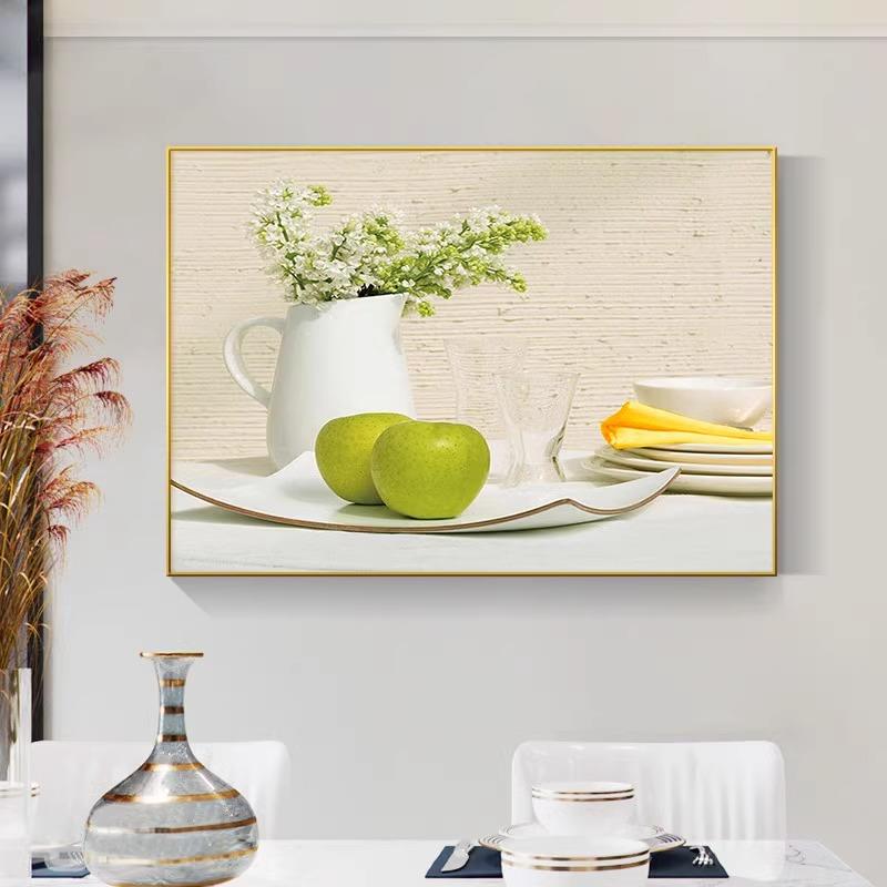 现代简约餐厅装饰画饭厅墙画背景墙挂画餐桌面摆画小清新客厅壁画图片