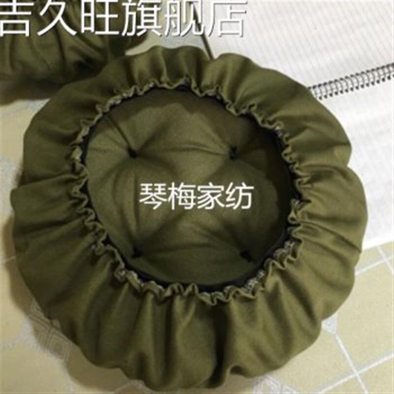 帆布纯色蒲团坐垫套 圆凳子椅垫 泡泡棉J垫罩子树桩凳垫吧台圆形