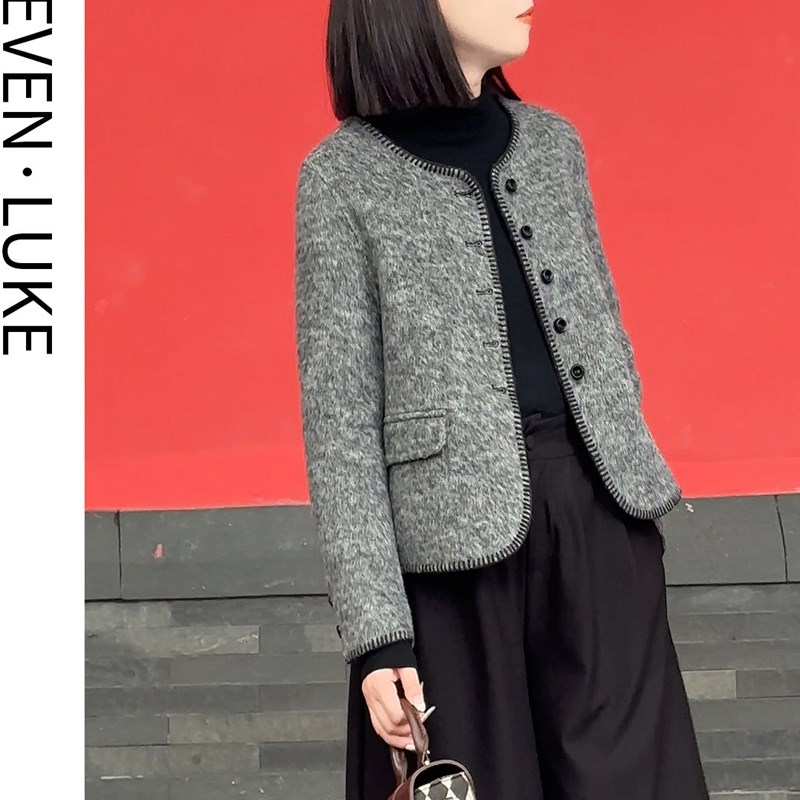 2025年新款秋冬双面呢羊毛大衣女小个子短款韩版毛呢外套气质休闲