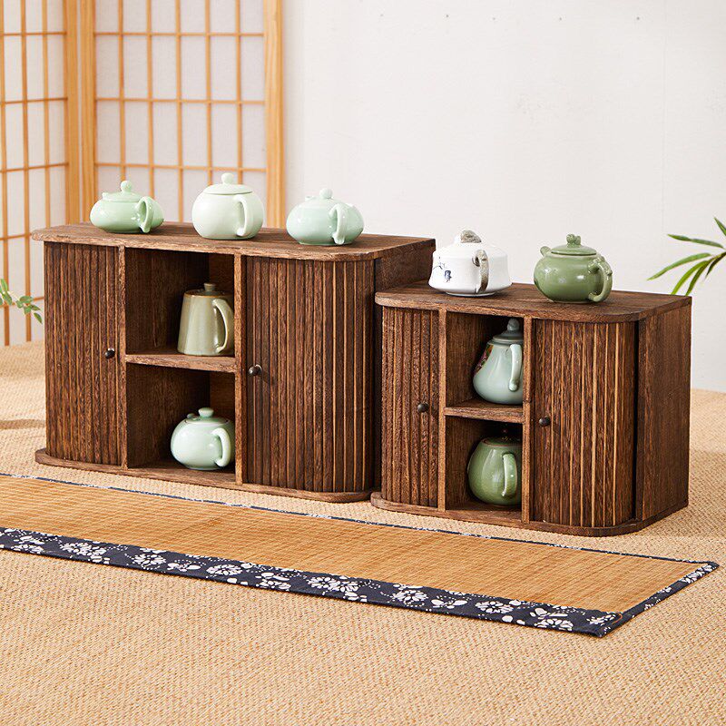 实木防尘储物茶具展示架多u宝格茶叶茶杯茶壶置物柜桌面杂物收纳