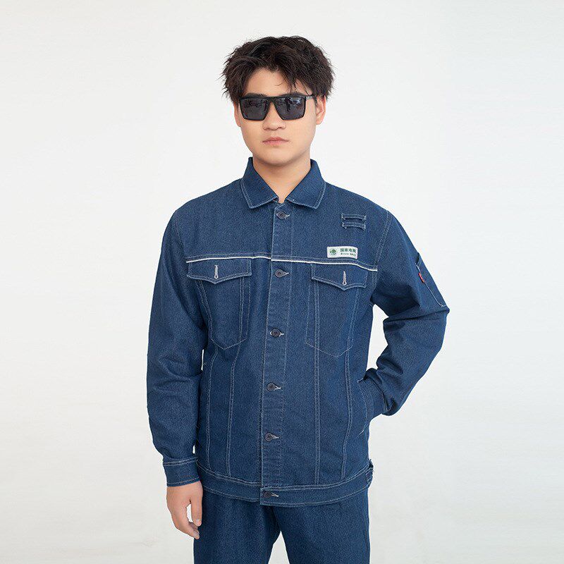 牛仔劳保工装电网电力春秋款加厚B耐磨电焊服工程服车间企业建筑