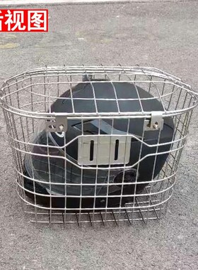 2023201不锈钢带盖t实心大号车筐车篮车篓子带锁扣电动自行车前后