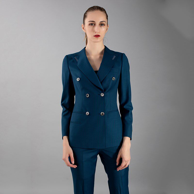 高定双排扣女西装商务套装职业装通勤时尚休闲女士西服工作服秋季