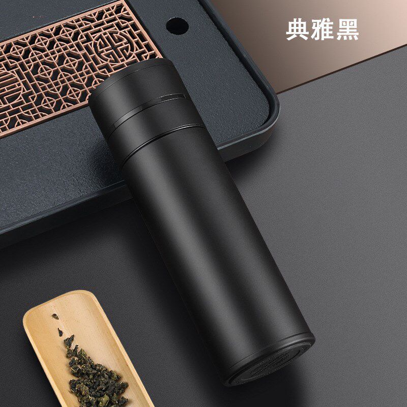 速开盖茶水分离杯男女车载便携泡C茶保温杯单手弹扣双层玻璃水杯