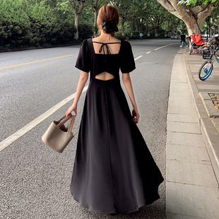 170高个子拖地超长裙及踝女装到脚踝夏季法式连衣裙子长款175大码