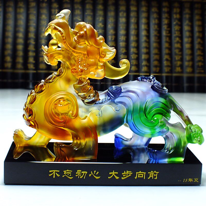 琉璃水晶皮丘旺财貔貅摆件公司新店开业贺礼新房子V乔迁礼物送朋