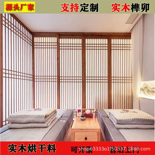 中式推拉门新中式移门日式隔w断门实木花格折叠门酒店隔断墙门客