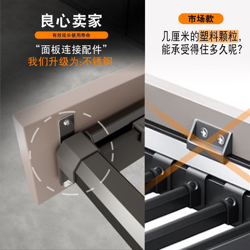 新阳台柜洗衣机上方抽拉衣架支架隐形晾衣架O裤架衣柜内置伸缩滑