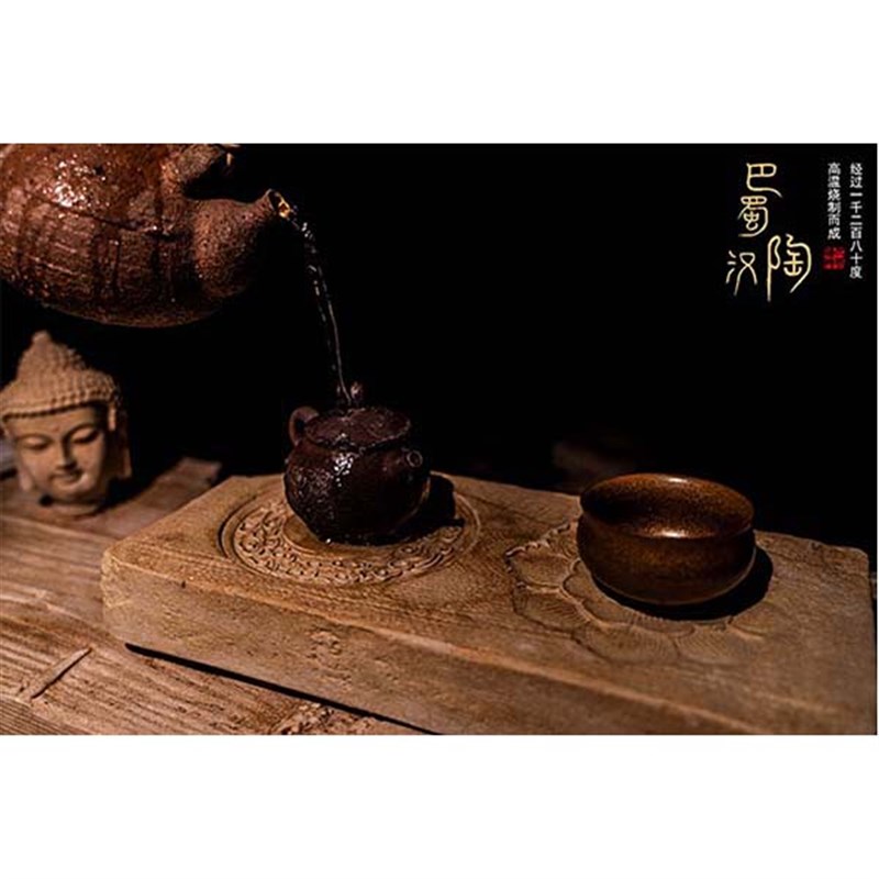 巴蜀汉陶d吸水茶台 宝相