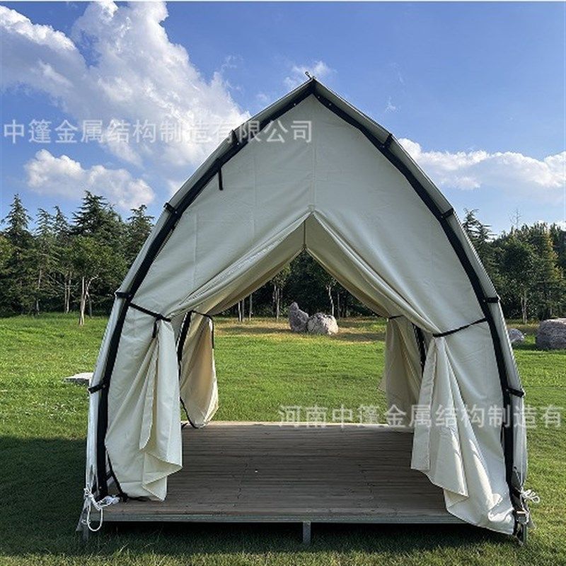 网红户外营地三角帆船餐饮帐篷单层餐厅景区O露营民族风小帆船帐