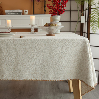 德国中古风奶茶色加厚雪尼尔桌布