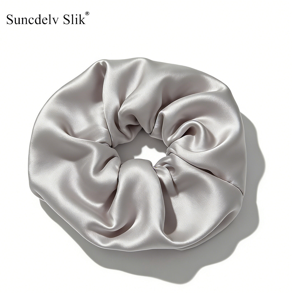 SUNCDELV超大号22姆米真丝发圈女发绳皮筋发带发饰  6CM