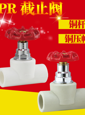 PPR阀门升降式白色截止阀6分25灰热熔阀门4分20水管开关水管配件