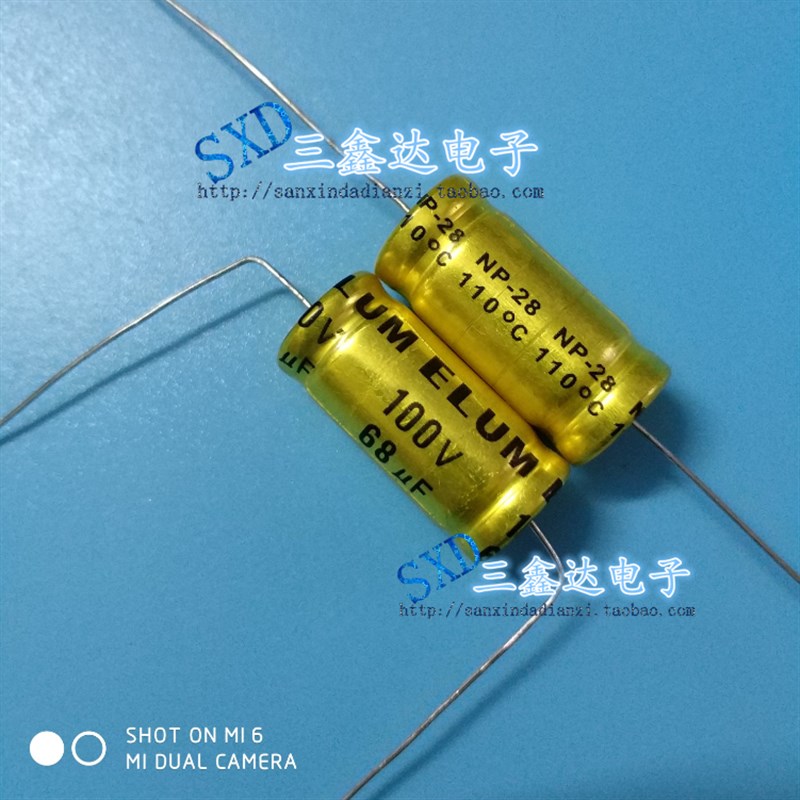 100V68UF 68UF100V全新原装高音 分频无极NP轴向卧式 电容13*26 - 实物图