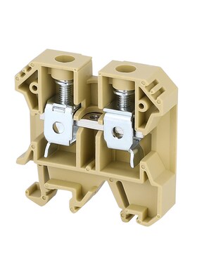 SAK 16EN接线端子排导轨式螺丝型铜件16mm平方 JXB-16/35黄色端子