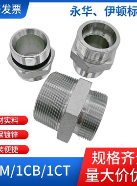 液压高压油管过渡接头1CB/1CT卡套式ED垫液压直通外丝M48M52R1寸